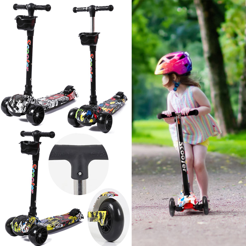 lehuo kids deluxe 3 wheel scooter with kick