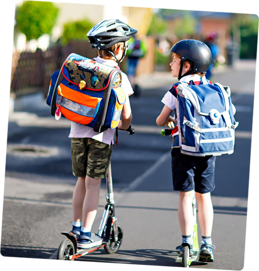 Children's scooters are also suitable for short distance travelling